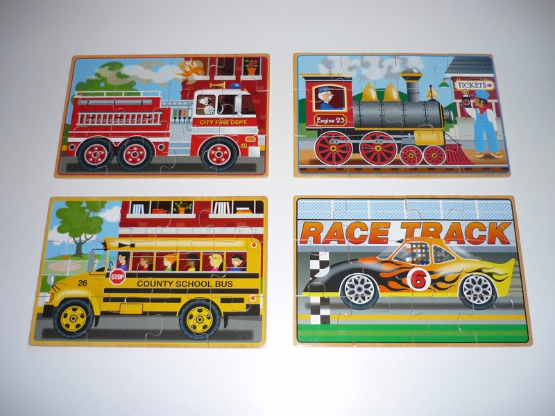 J640: 4 x 12 Piece Vehicles Puzzle