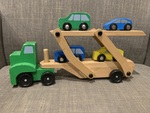 Wooden transporter truck and cars