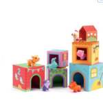 ES065: Djeco Topani Farm Blocks Kids/Children Interactive Play Stacking Toy Set 
