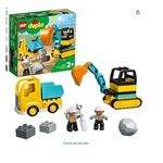 Duplo064: LEGO DUPLO Construction Truck and Tracked Excavator, Buildable Kids Toy for 2+ Year Old;