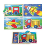 Wooden Transport Puzzle Box - 4 puzzles