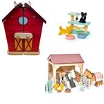 Stables. Barn and Cat Set