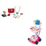 Kids Pretend Play Doctors Nurses Medical Cart and Medical Bag
