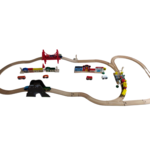 Wooden Train , Car and Town Set