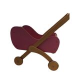 Pinkwooden pram 