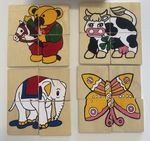 Make Pictures: set of four puzzles with 4 pieces each