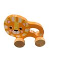 Wooden lion pull along toy