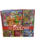 Set of six fairy tale puzzles with 100 pieces each