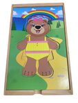 Wooden dress-up toy bear 16 piece puzzle