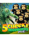 E214: 5 Cheeky Little Monkeys Hand Puppets and Book
