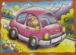 Pink car 25 piece framed puzzle