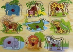 Safari 9 piece wooden peg puzzle