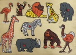 Safari 10 piece wooden peg puzzle