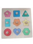 Shapes 9 piece wooden peg puzzle