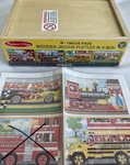 Set of three vehicles puzzles with 12 pieces each