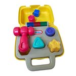 Shape sorting box with hammer