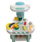 White and aqua kitchen set