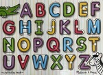 Alphabet 26 piece wooden peg puzzle (upper case letters)