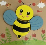 Bee 4 piece wooden raised puzzle