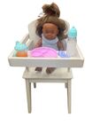 Female doll 38cm and High Chair