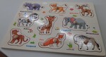 African Animals 9 piece wooden peg puzzle #2