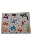 Sea creatures 10 piece wooden peg puzzle