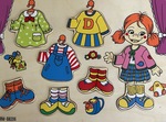 Girl dress up 8 piece wooden raised puzzle