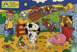 Farm 9 piece wooden peg puzzle