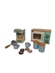 Wooden Coffee Maker + Microwave