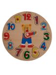 Clock 12 piece wooden peg puzzle