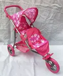 Pink double stroller