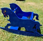 Wooden Blue Rocking Horse