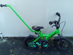 Green milazo 12 inch bike with push handle