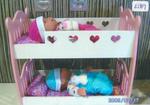 Wooden Bunk Bed and Dolls