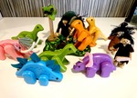 Wooden Dinosaurs and Cavemen Playset