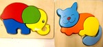 Elephant & Cat Puzzle set (2 x 4 pieces) PC