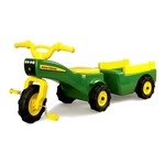 John Deere Ride on Pedal Trike Tractor & Pull Wagon 