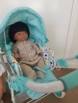 Boy Doll and blue pram PC