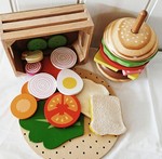 Wooden Hamburger & Sandwich Set 