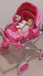 Pink Pram & Doll 