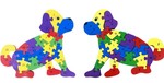 Wooden Dog Alphabet & Number Block Puzzle 