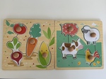 Farm Animal & Vegetable Knob Puzzles 