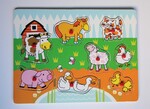 Wooden Farm Animals Peg Puzzle ML