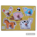 Wooden Farm Animals Peg Puzzle PC