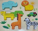 Safari Animal Touch and Feel Wooden Puzzle PC