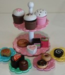 Wooden Cupcakes & Chocolates Set with Stand
