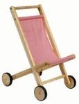 Stroller red gingham material & wood