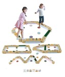 S8: Costway Wooden Balance Beam Set with Stepping Stones Gymnastics Obstacle Course Toy