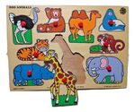 zoo animal wooden peg puzzle