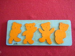 4 TEDDY BEARS Inset Strip Puzzle